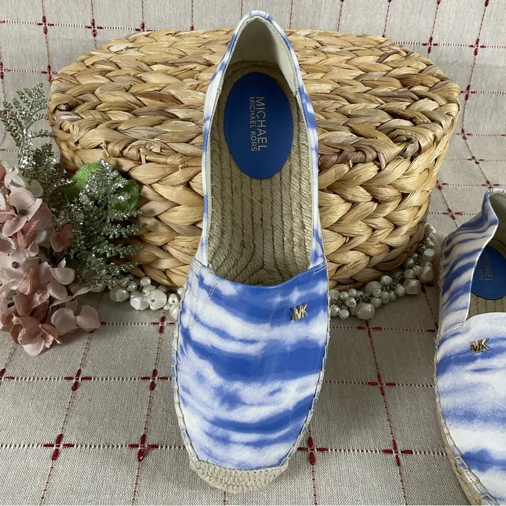 Michael Kors “Kendrick” Slip-On Blue White Tie Dye Espadrilles Women's Sz 6 Flat - Picture 7 of 7